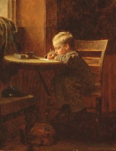 Eastman-Johnson-xx-Writing-to-Father-1863